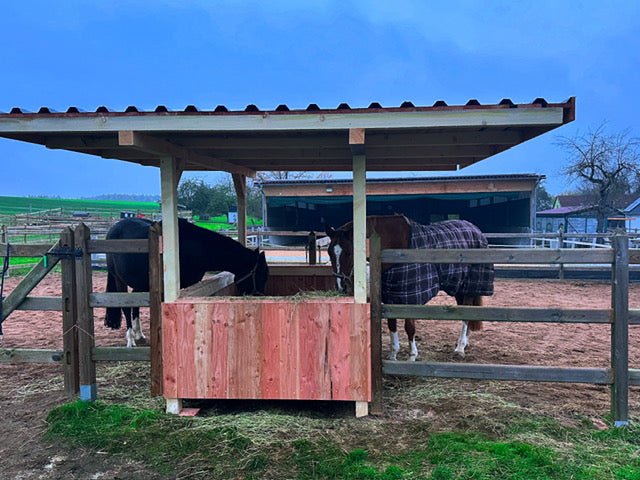 Heuraufe „Typ Large“ - mit extra großem Dach - MeineHeuraufe